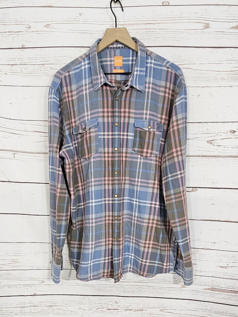 NWT Boss Hugo Boss | Ecoslime Slim Fit Flannel Button Down Shirt